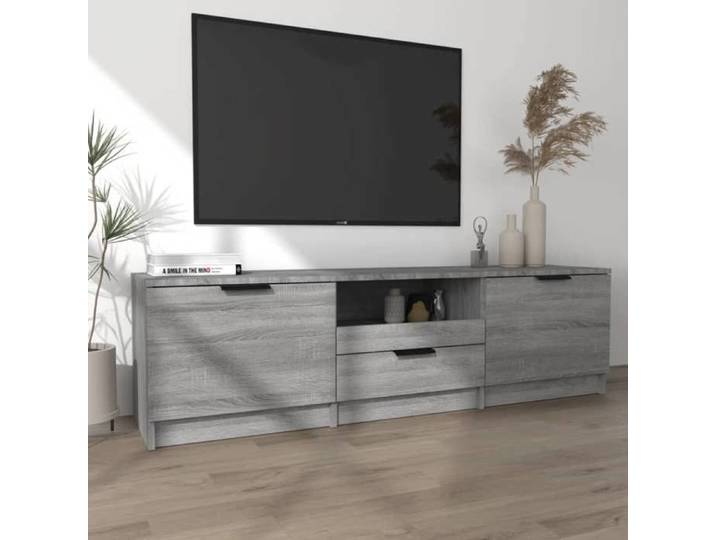 Meuble TV - Banc TV - Table TV - sonoma gris - 140 - MODERNE Meuble TV Sonoma gris 140x35x40 cm Bois d'ingénierie 86398