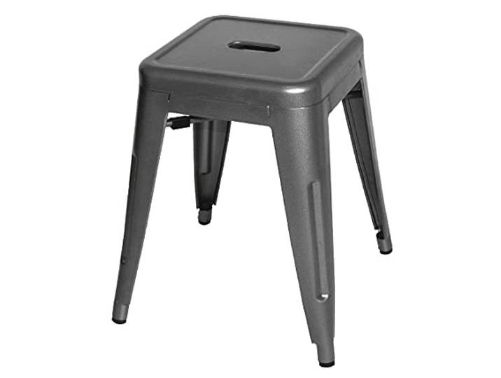 Bolero niedrige Bistro Hocker stahlgrau 4er Set