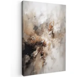 LEINWANDBILD Farbe - Abstrakt - Beige - Kunst Wanddeko Schlafzimmer 60x90 cm