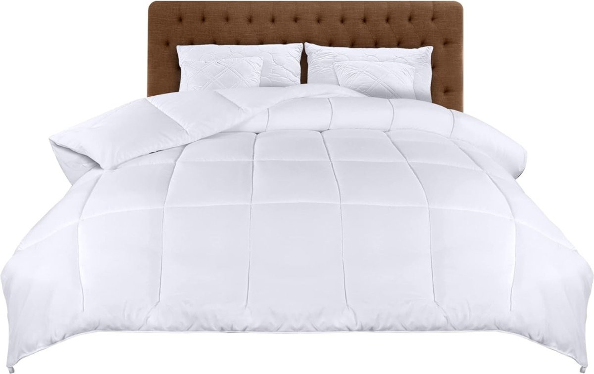 Tweepersoons microfibre dekbed wit