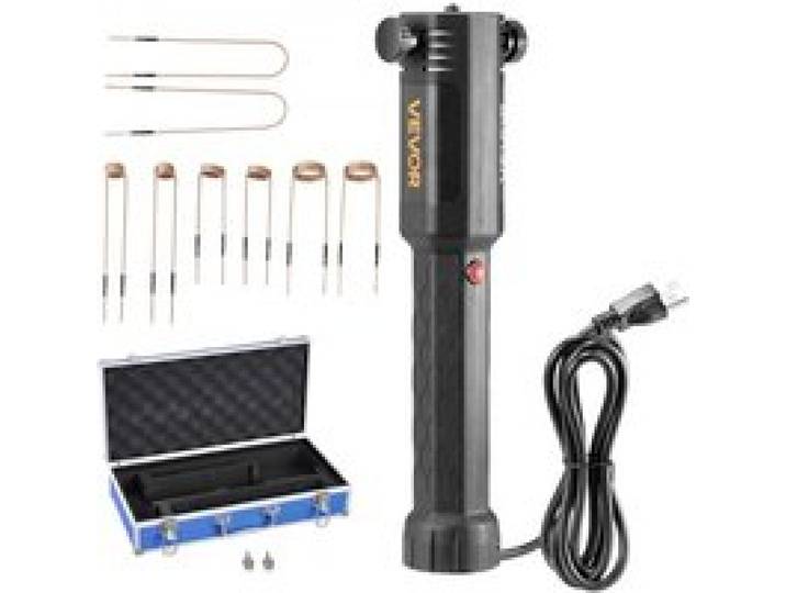 VEVOR Kit de Chauffage par Induction Magnétique pour Enlever Écrous Rouillés 1100 W, Dégrippeur à Induction Portatif, avec 8 Bobines et Coffret, pour Retirer Vis Rouillées, Réparation Automobile
