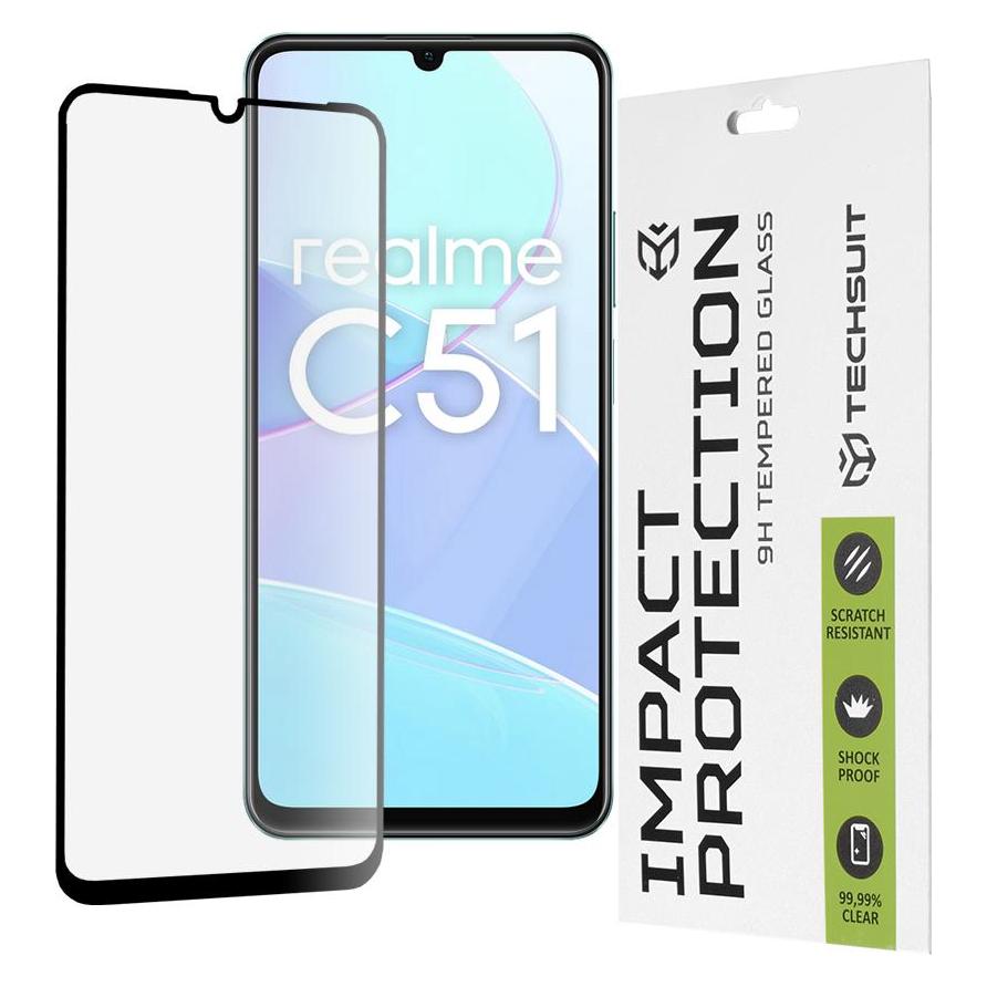 Techsuit - 111D Full Cover / Full Glue Glass - Realme C51 / Note 50 - Black (Realme C51, Realme Note 50) (56344901)
