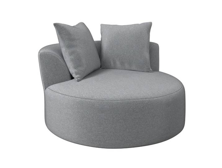 Ambia Garden Loungebett, Grau, Textil, Füllung: Polyester, Rundform, 123x61x123 cm, UV-beständig, Gartenmöbel, Loungemöbel, Outdoor-Sofas