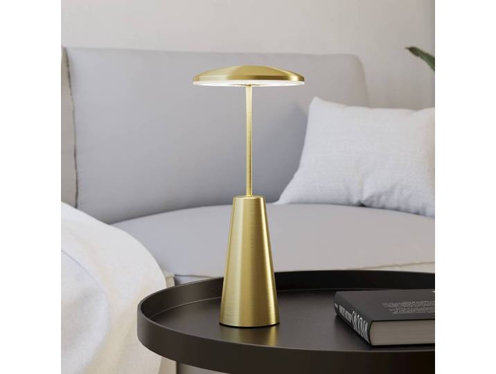 EGLO LED-Akkuleuchte Piccola, messingfarben, Höhe 28cm, IP54 dimmbar, messing / gold, für Wohn- / Esszimmer, Metall, Modern