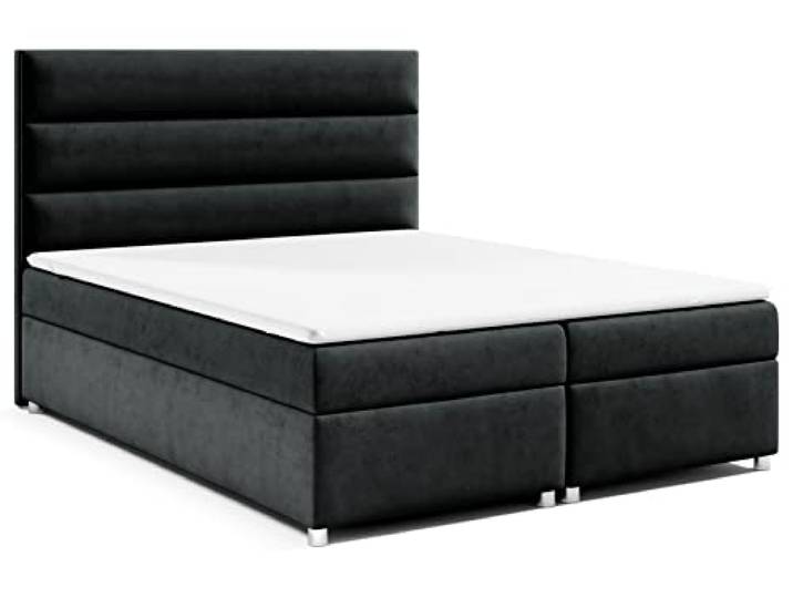 Best For Home Boxspringbett Trinity K-1 mit Bonellfederkernmatratze H3 & ca. 5cm PUR-Schaum-Topper Bettkasten mit Federmechanismus Boxspringbett 200x200 Polsterbett 200x200 Doppelbett200x200