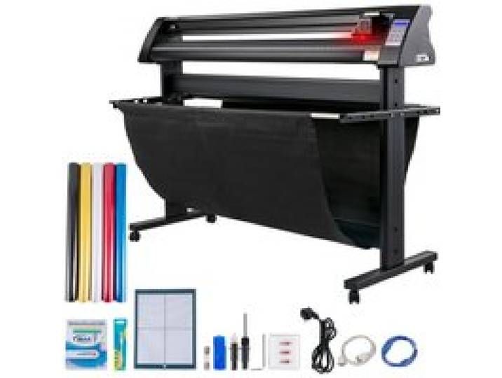 VEVOR Plotter de Découpe Vinyle 1350 mm Traceur de Coupe, Machine de Découpe Vinyle Semi-automatique avec Logiciel Signmaster Support de Sol, Coupe-Vinyle Étalonnage Précis pour Papier Vinyle Tissu