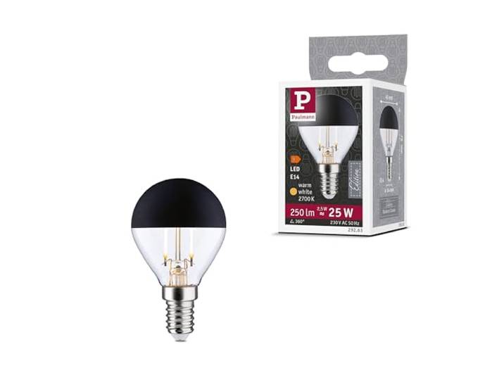 Paulmann 29263 Modern Classic Edition Standard 230V LED Tropfen Kopfspiegel E14 250lm 2,5W 2700K Kopfspiegel Schwarz matt