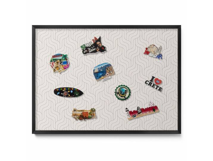 MAGNETTAFEL 70x50 cm schwarzer Rahmen – Dunkle Steinstruktur