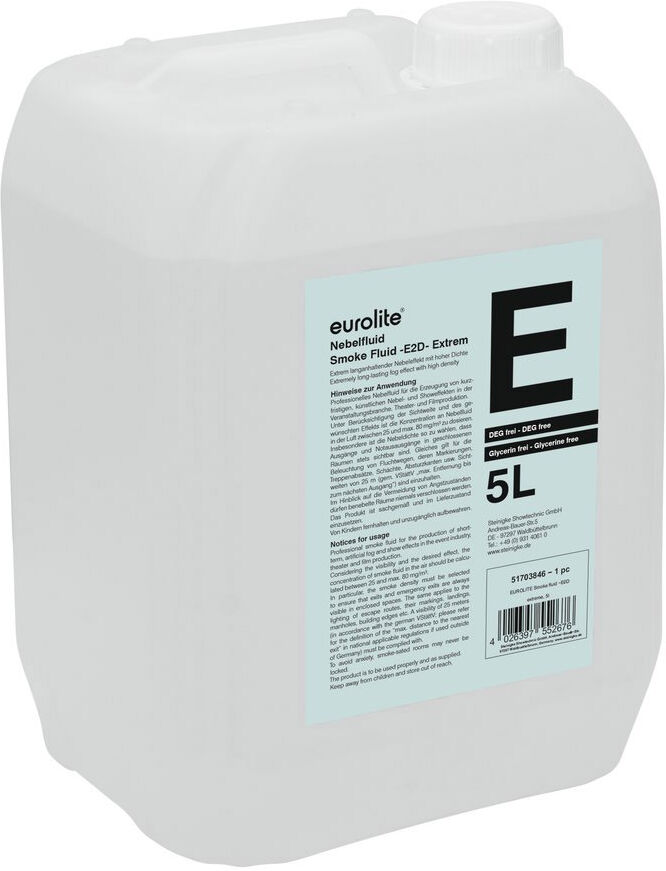 EuroLite Smoke Fluid -E2d- Extrem Nebelfluid 5l