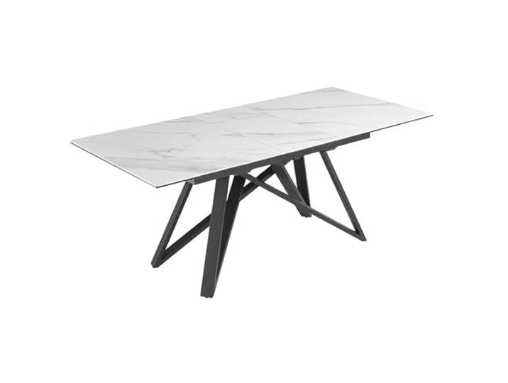 Esstisch ATLAS 200cm - schwarz grau - Keramik - 60 kg Belastbarkeit robust 10 Sitzplätze, ausziehbar, eleganter Look, Eyecatcher, höhenverstellbare Füße, pflegeleicht, Metallgestell