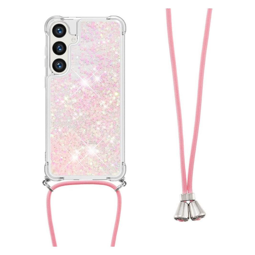 Cover-Discount Glitzer Hülle mit Umhängeband rosa (Samsung Galaxy S24+) (660167196J)