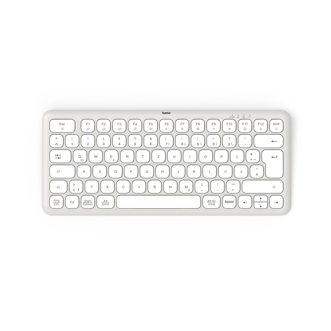 Hama 173060 WK-500 Heimbüro Tastatur RF Wireless + Bluetooth 2.4 GHz (Grau, Weiß) 00173060