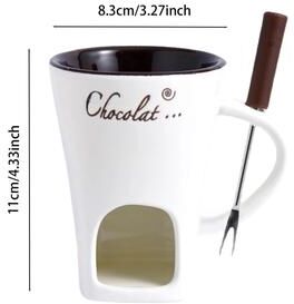 Uplift Essentials Personal Mini Fondue Mug Set white