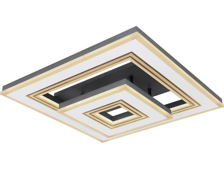 Plafonnier\, dimmable\, LED\, télécommande\, noir\, blanc