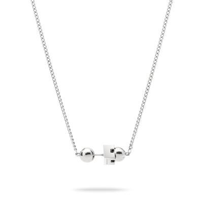 Kette mit Anhänger LIEBESKIND BERLIN "Schmuck Geschenk Edelstahl Halskette Steel Ball", silber (silberfarben), Halsketten, Damen, Edelstahl, L: 43 B: 2,2mm, B:2,2mm
