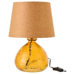 DAHEIM Tischleuchte Ball Glas Orange Ocker