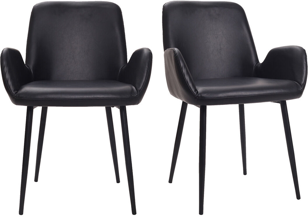 Miliboo Chaises vintage noires (lot de 2) TIKA