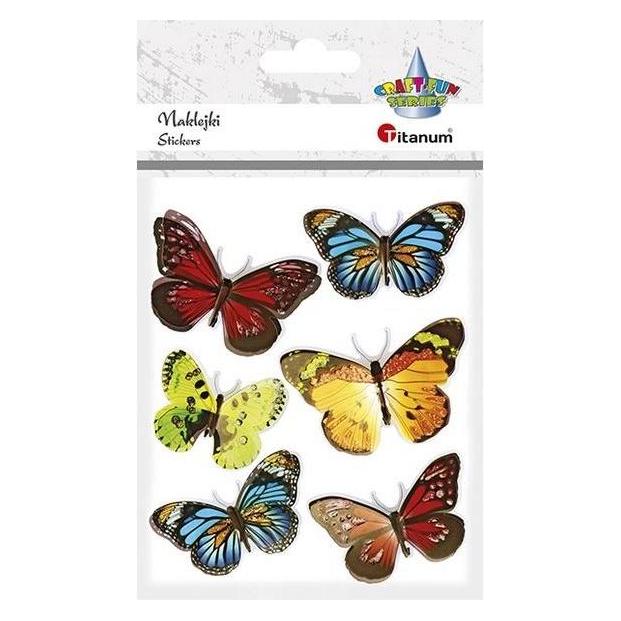 Titanum 3D Schmetterling Folienaufkleber, 6 Stk (6 Sticker) (41922553)