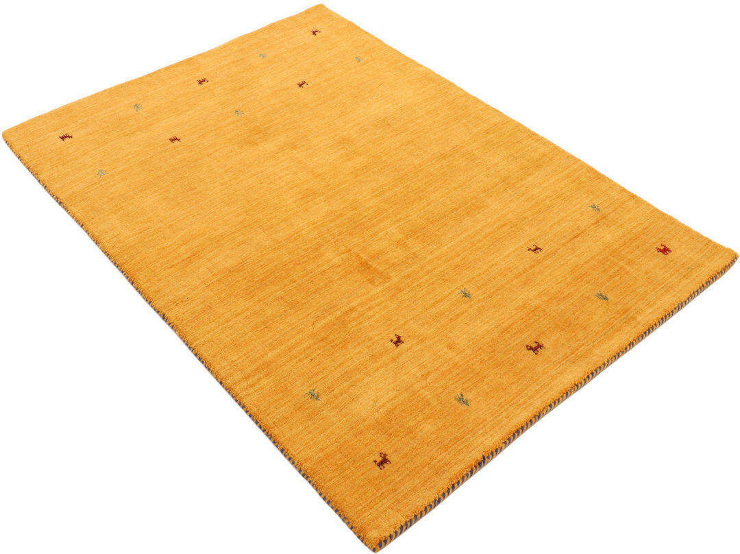 Carpetfine Handwoven Wool Gabbeh Uni Yellow Rug Yellow Rectangle 120 x 170cm