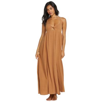 Maxikleid BILLABONG "Modern Love", Damen, Gr. L, Kurzarm, beige (doeskin), Obermaterial:55% Baumwolle 45% Viskose., Kleider Maxikleid