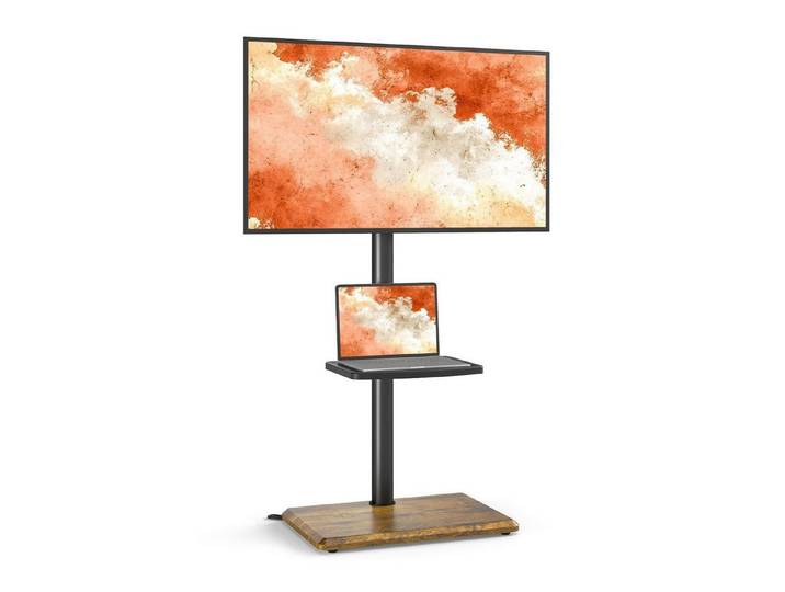 LuxusKollektion TV-Ständer TV Bodenständer höhenverstellbar braun, (1-tlg)