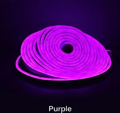 The Handy Homestead Flexible Neon LED Light Strip Set 5M, 600 Lights, Waterproof For Indoor Outdoor Decoration 5m600LED 0 5W Purple