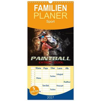 Familienplaner 2027 - Paintball - extrem cool mit 5 Spalten (Wandkalender, 21 x 45 cm) CALVENDO