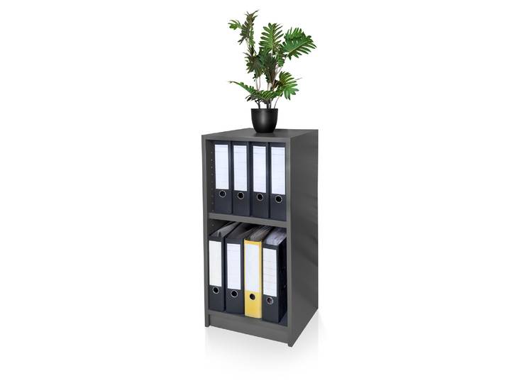 OFFICE OAK Regal, Material Dekorspanplatte, graphitfarbig