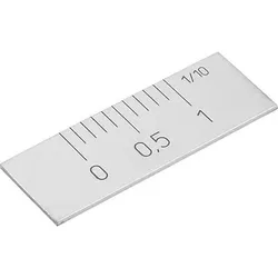 NONIUS SELBSTKLEBEND, HORIZONTAL 40X15X1, EDELSTAHL BLANK, NULLPUNKT LINKS, SKALIERUNG OBEN