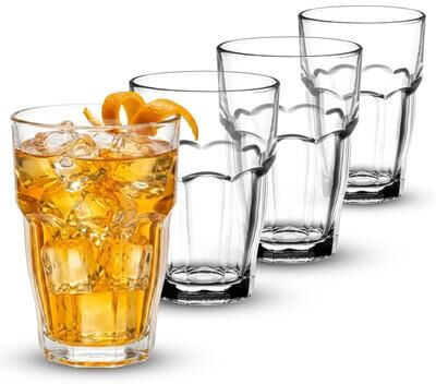 Bormioli Rocco Rock Bar Tempered Glass Stackable Beverage Glasses Dishwasher Safe