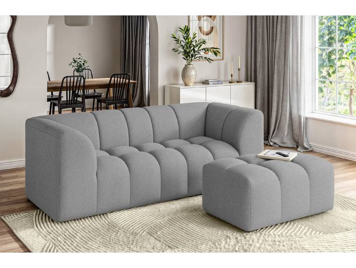 OTTO home 3-Sitzer TUURE Verlässliche Qualität, moderne Steppung, Breite 227cm, Bubble Optik, hoher Sitzkomfort, Wellenunterfederung
