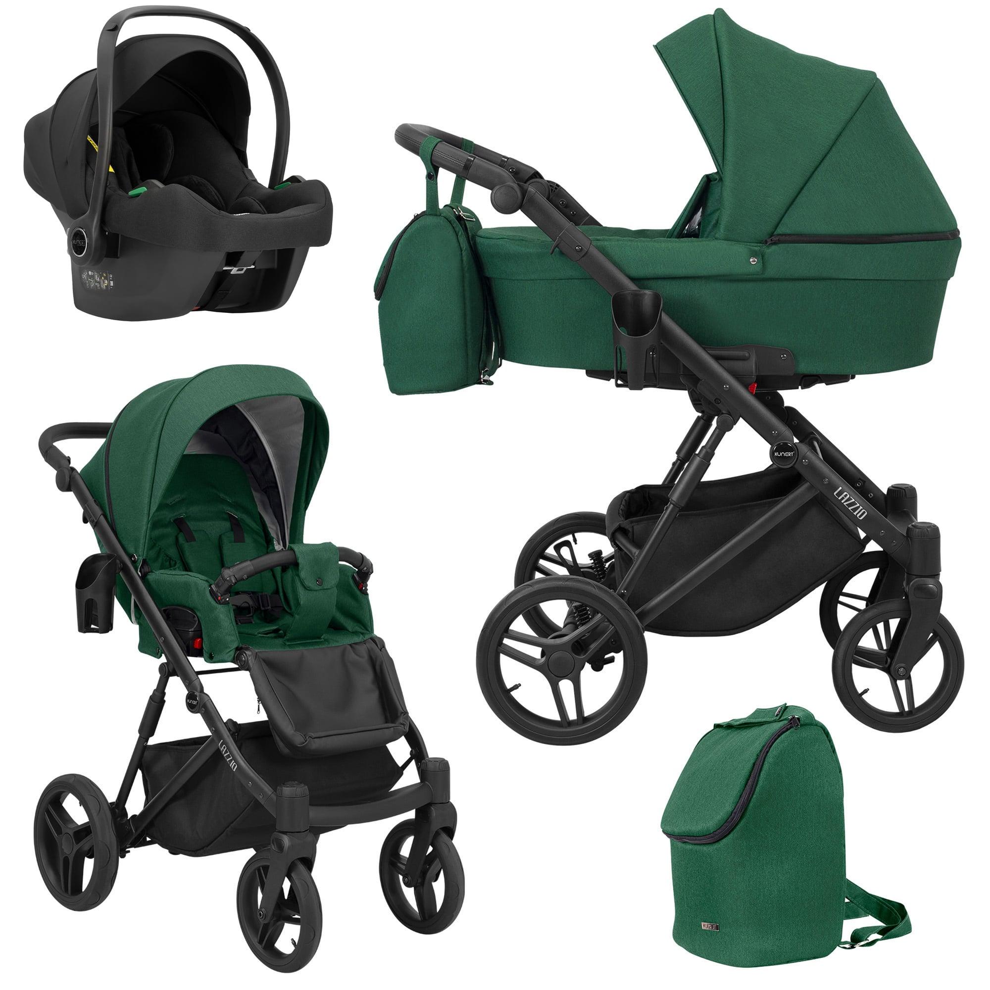 Kunert Lazzio Premium 3-in-1 Kombikinderwagen Grün mit Babyschale