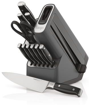 Ninja K32012 Foodi NeverDull Premium 12pc German Stainless Steel Knife System with Built-in Sharpener - Black and Gray