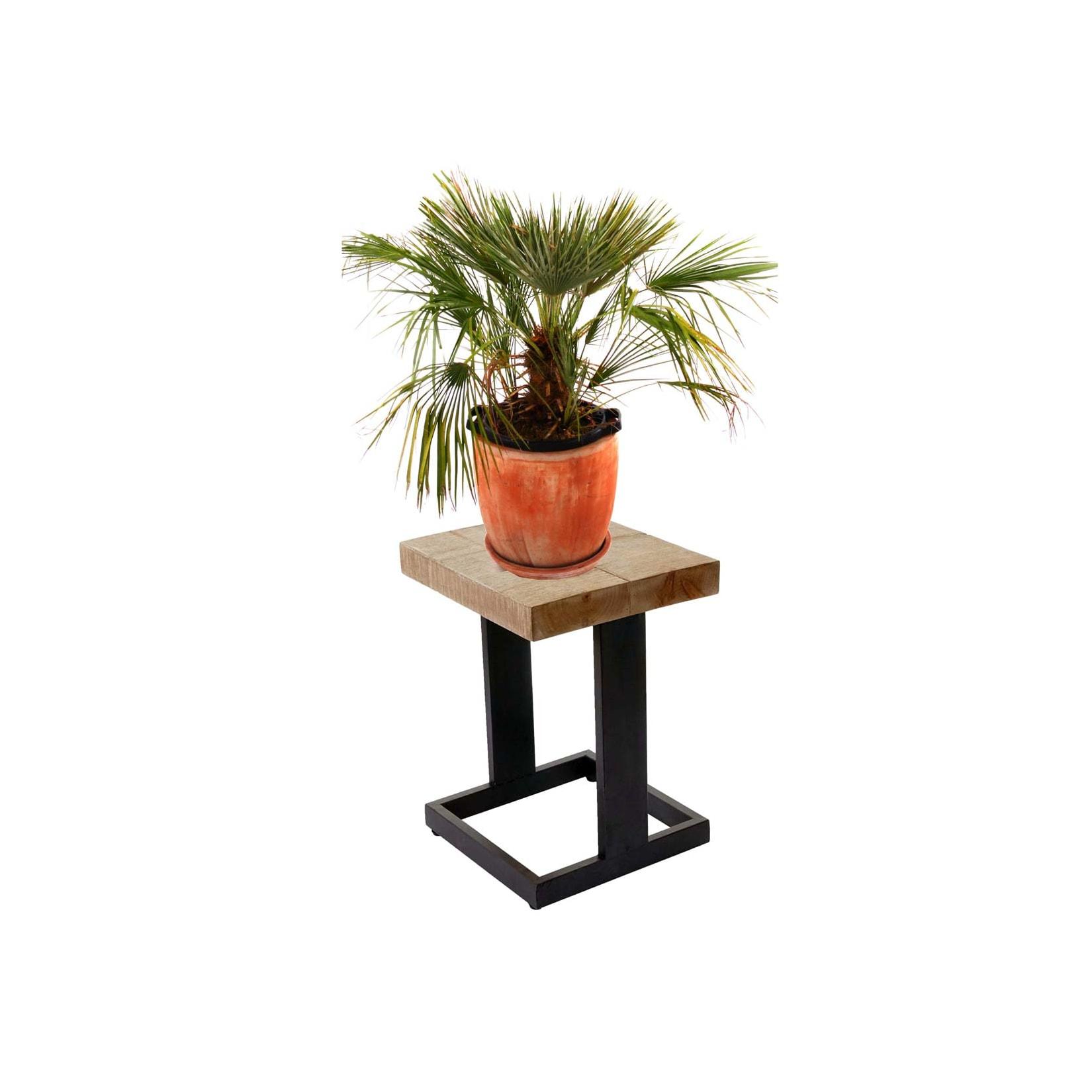 Blumenhocker MCW-A15, Blumenständer Pflanzentisch Holzhocker, Tanne Holz rustikal massiv MVG-zertifiziert 48x36x32cm