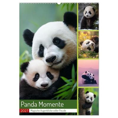 Panda Momente (Wandkalender 2027 DIN A2 hoch), CALVENDO Monatskalender
