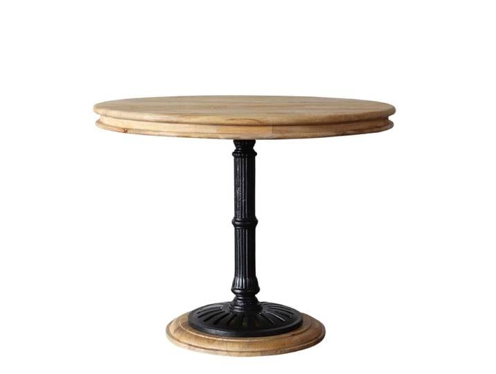 Esstisch rund antik 100 120cm NEUILLY massiv Säule Eisen Vintage