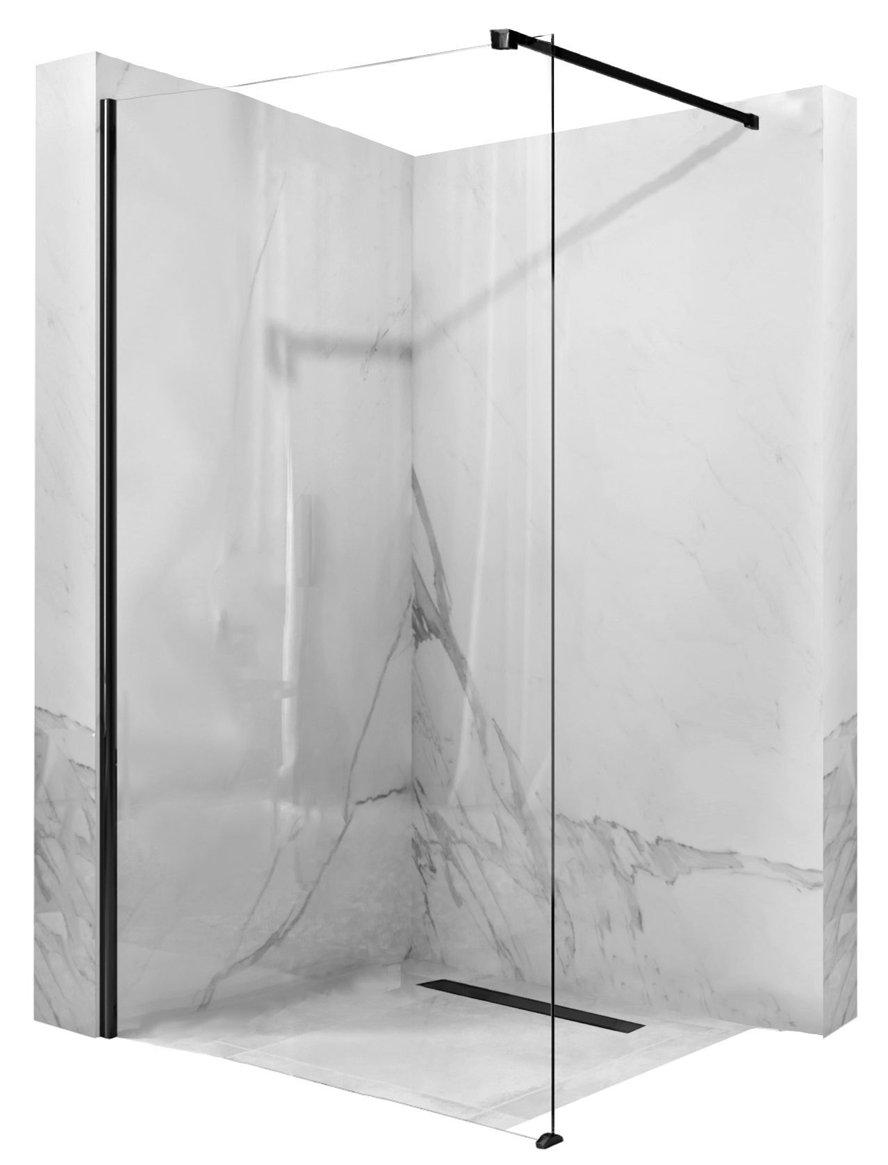 Dusche Black 110 cm Schwarz Douchewand