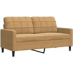 vidaXL 2-Sitzer-Sofa Braun 140 cm Samt