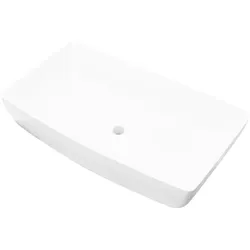 vidaXL Keramik Waschtisch Waschbecken Rechteckig Weiß 71 x 39 cm