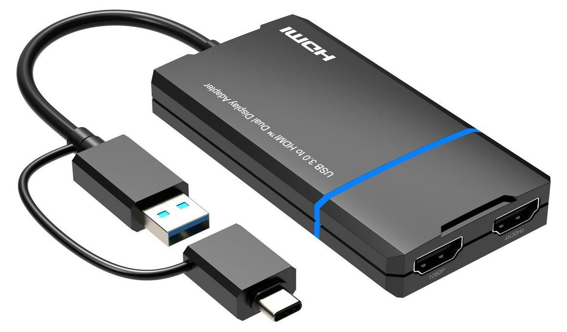 Microconnect MC-USB3.1CHDMIX2-2IN1 USB-C naar HDMI adapter, 0,12 m, 3840 x 2160 pixels