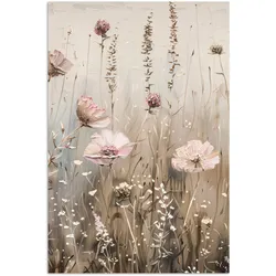 POSTER Blumen - Rosa - Modern - Beige Wandbild Schlafzimmer 80x120 cm