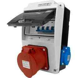 Wandverteiler XS-S 32A 2x230V IP44 Stromverteiler Komplett Verdrahtet Doktorvolt DV-5060-D