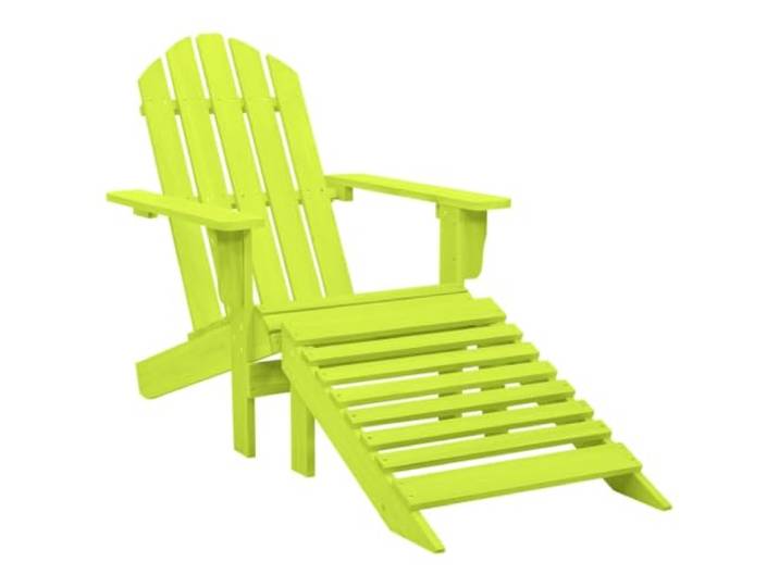 KUTYWEXFM Adirondack-Gartenstuhl mit Fußteil Massivholz Tanne Grün Ergonomische Relaxliege mit abnehmbarer Fußablage für entspanntes Sitzen auf der Veranda oder Terrasse.