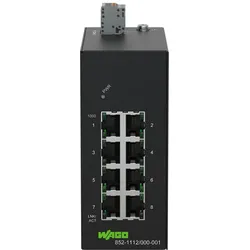 Wago 852-1112/000-001 (8 Ports), Netzwerk Switch, Schwarz