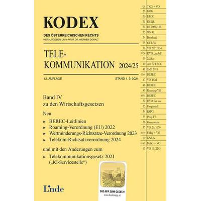 KODEX Telekommunikation 2024/25, Taschenbuch von Wolfgang Feiel, Linde, 978-3-7073-5056-2