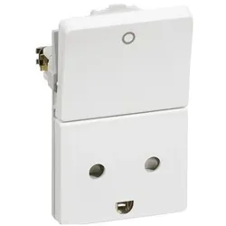 LK, Zubehör Elektroinstallation, FUGA-Steckdose 2-polig + DK-Erdung mit 2-poligem Schalter Modul 112, weiss