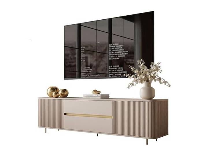 Lookway TV-Schrank Mirage Gold 180 cm mit geriffelten Fronten