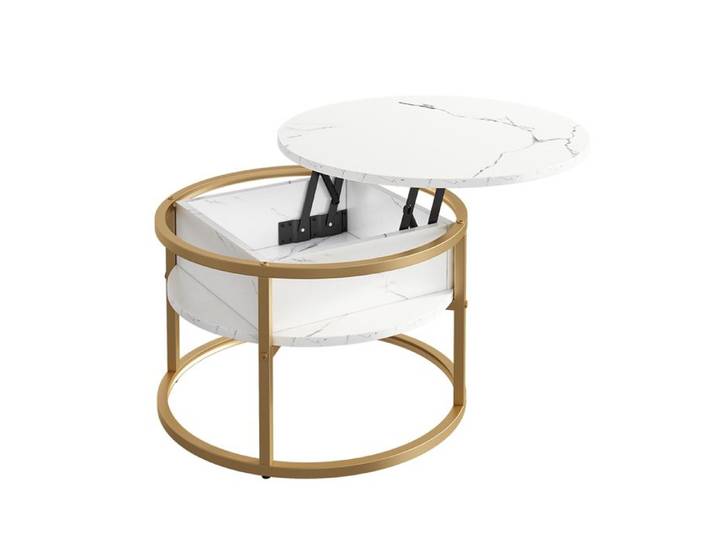 Table basse Marlo 57x57cm Marbre/Or Vicco 55947