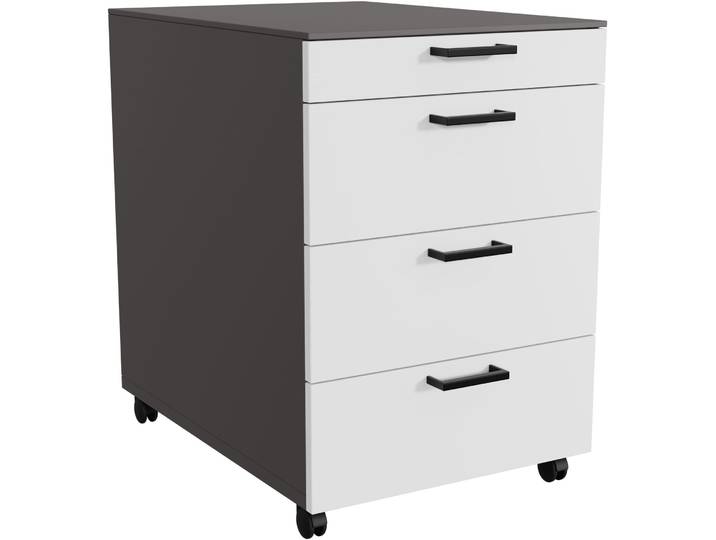 Rollcontainer Setup schiefer Holzwerkstoff B 44 H 64 cm - Möbel Konfigurator: Traummöbel individuell zusammenstellen - Rollcontainer