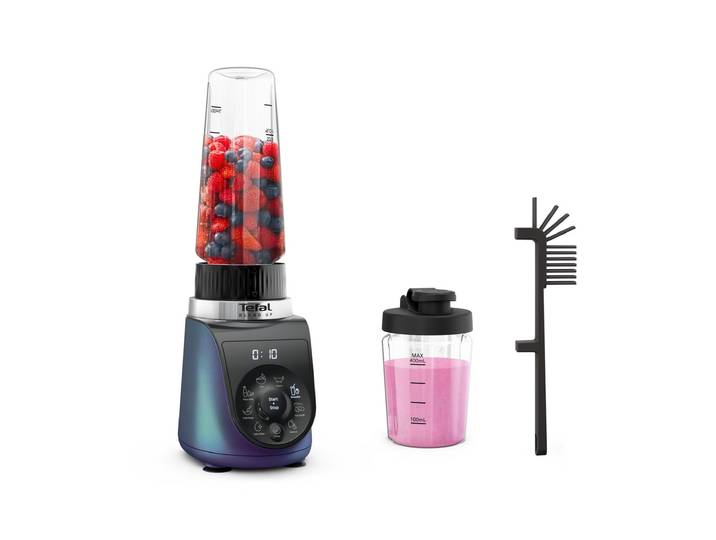 TEFAL Standmixer BL19H4 Blend Up , schwarz (boreal blau), B:12,8cm H:38,8cm T:18,2cm, Zerkleinerer, 8 automatische Programme, kompakt, Silence-Modus, Standmixer